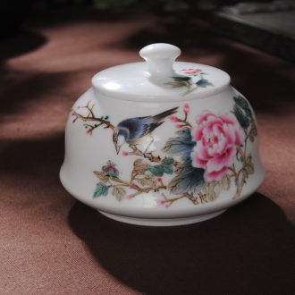 Jingdezhen ceramic tureen hand-painted scenery bowl kung fu tea set manual blue three cups to bowl to bowl