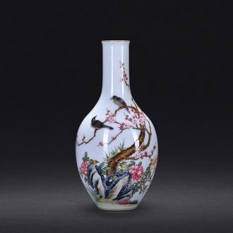 JingJun jingdezhen porcelain enamel hand-painted ceramic vase sitting room adornment handicraft furnishing articles modern rich ancient frame 1