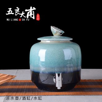 Jingdezhen archaize jar 10 jins 20 jins 30 jins 50 kg to big it household GuanPing sealing ceramic liquor