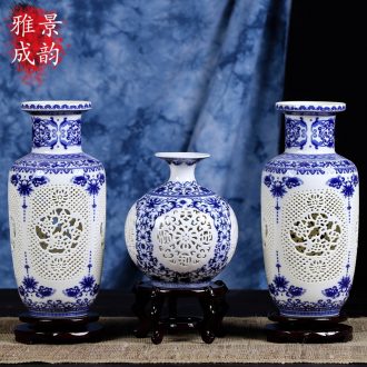 Jingdezhen large ceramic vase landing crafts decoration snow study furnishing articles classical fashion accessory