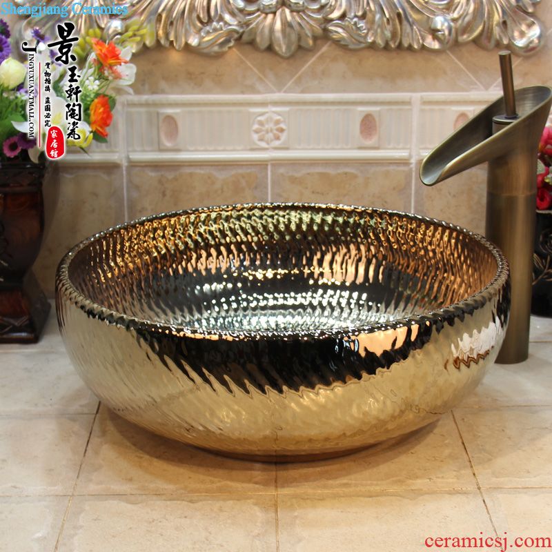 JingYuXuan jingdezhen ceramic lavatory basin basin art stage basin sink waist drum ancient reeds