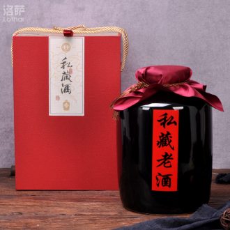 Jingdezhen ceramic jar 10 jins 20 jins 30 jin jin liquor store it 50 wine waxberry wine barrel pot