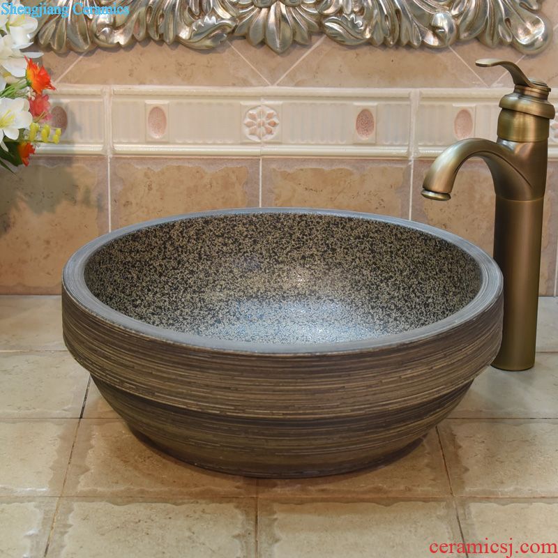 JingYuXuan art basin with thick blue broken beautiful ancient lavabo smooth household ceramic face basin sinks