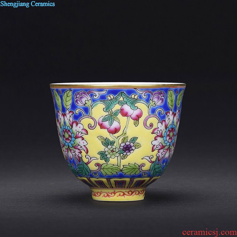 JingJun Jingdezhen porcelain enamel colour all hand sample tea cup kung fu tea cup ceramic cup personal Lord