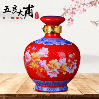 Jingdezhen ceramics barrel ricer box it tank with cover jar tea at the end of the 15 kg 30 jins storage tank