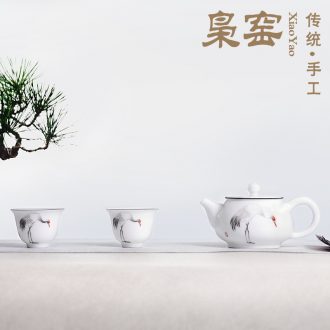 Jingdezhen ceramics by hand single cup master cup your kiln coarse pottery scenery sample tea cup kung fu tea cups