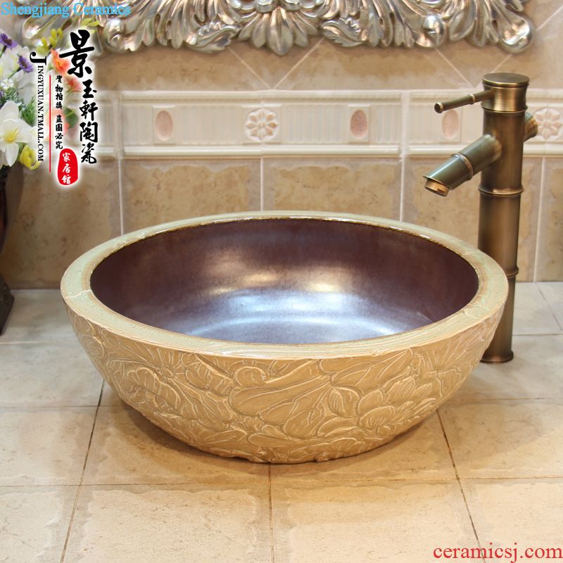 Jingdezhen ceramic art basin bathroom sinks on the basin that wash a face basin to hand variable glaze in the Mediterranean