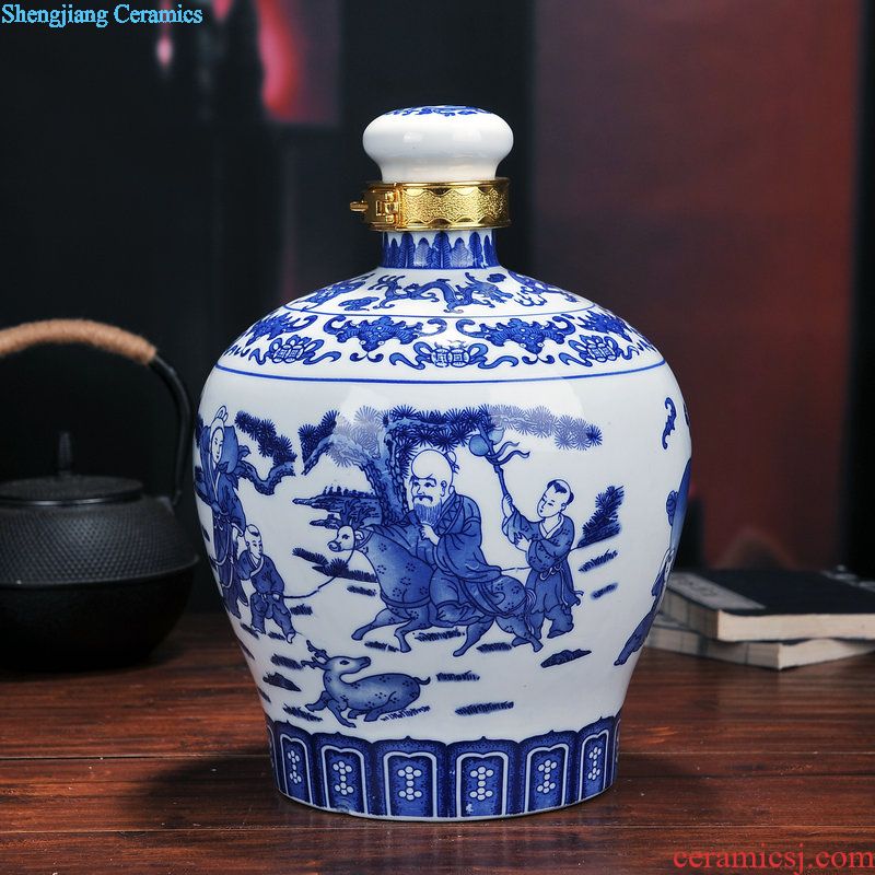 Jingdezhen jars 5 kg/10 jins/20 kg/30 jins to household possession of bottle wine bottle it wine