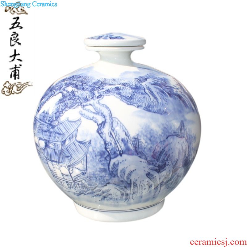 5 jins of small jar Hip flask of earthenware jingdezhen ceramic bottle is empty wine bottles of household hoard it jugs