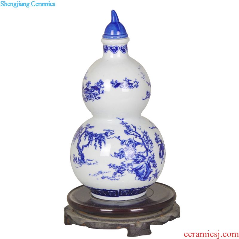 Jingdezhen ceramic bottle 1 catty 2 jins of liquor bottles sealed flask gourd like blue and white porcelain wine jars