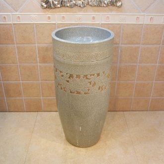 JingYuXuan jingdezhen ceramic lavatory sink basin basin art stage admiralty brown reed field
