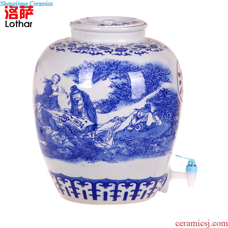 Jingdezhen ceramic sichuan pickles meat and eggs pickle jar cylinder storage water sealed jar jar airtight green food places