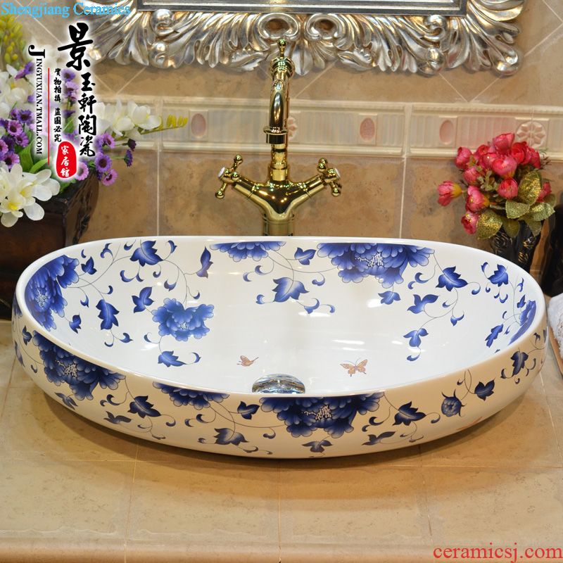 Jingdezhen JingYuXuan ceramics Yellow thread within metal glaze Art basin of the basin that wash a face wash basin