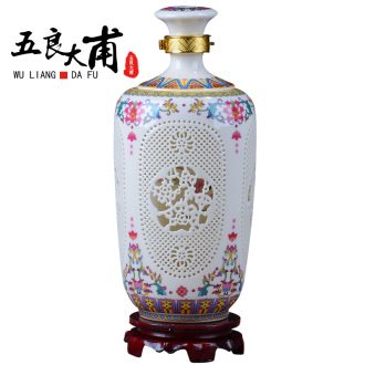Jingdezhen ceramic jars bottles with tap the general pot of chrysanthemum patterns jar 10 jins 20 jins 30 medicine bottle