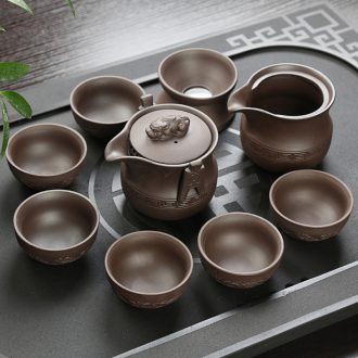 Restoring ancient ways is young black pottery pot of pu 'er tea seal pot large coarse pottery wake can of purple sand tea pot ceramic tea storehouse