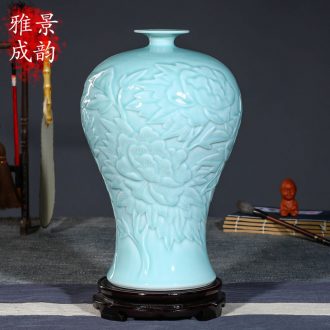 Jingdezhen ceramic vase brush pot new Chinese style decoration pen pen container handicraft furnishing articles home study office