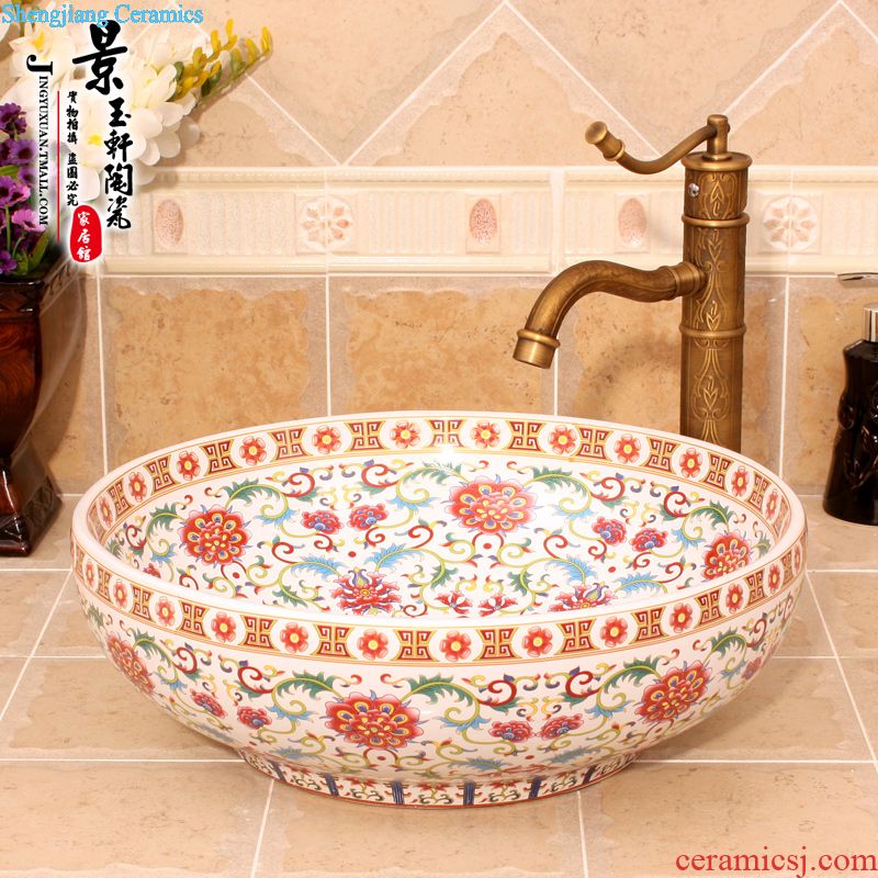 Jingdezhen ceramic wash basin stage basin basin basin sink basin birdbath inferior smooth pure black art