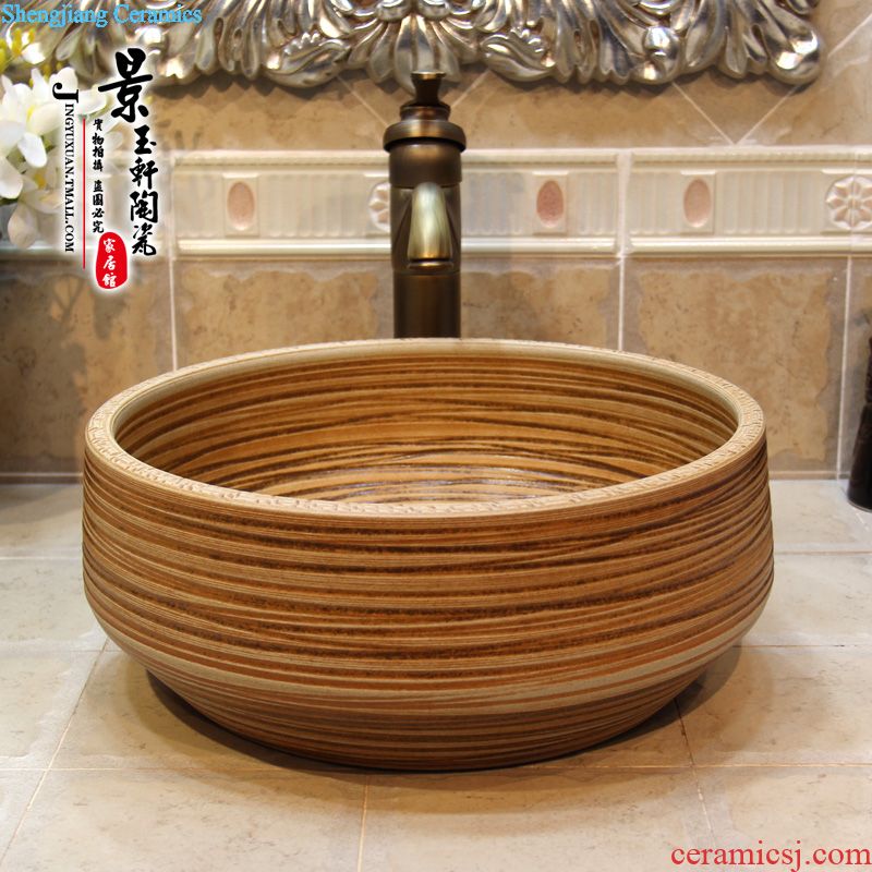 JingYuXuan jingdezhen ceramic lavatory sink basin basin art stage basin crack of carve patterns or designs on woodwork