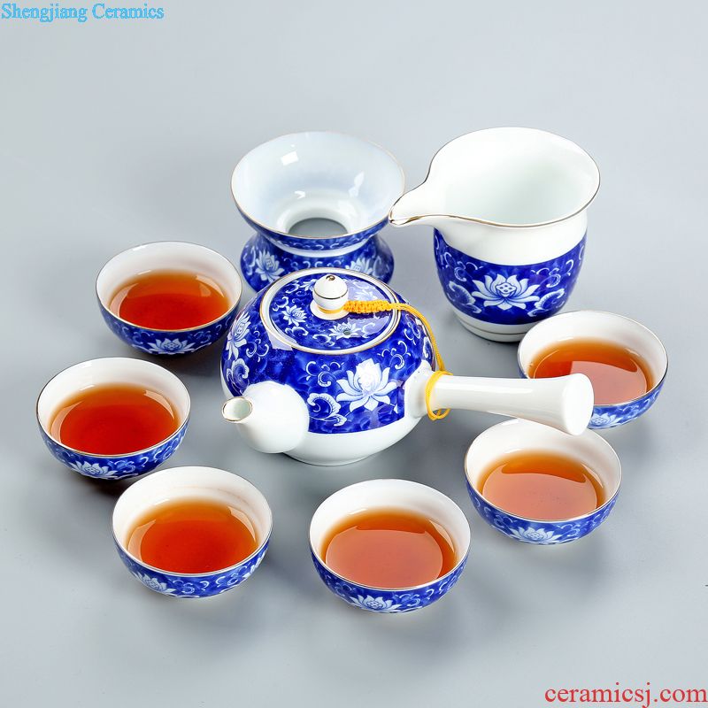 Your kiln tea set to open the slice is young brother kiln porcelain porcelain of a complete set of kunfu tea glass teapot