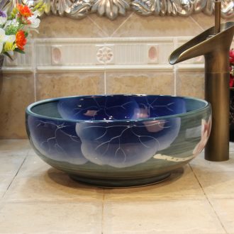 Jingdezhen ceramic lavatory basin basin art on the sink basin birdbath square put lotus flower POTS