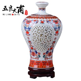 Jingdezhen ceramic bottle 1 kg pack high-temperature decorative bottle package box empty bottle red wine liquor bottle