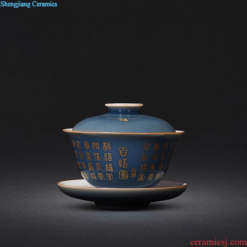 JingJun Jingdezhen ceramic blue all hand sample tea cup Kung fu tea cups master cup personal cup