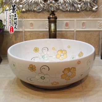 JingYuXuan jingdezhen ceramic art basin stage basin lavatory sink basin birdbath hand-painted lotus