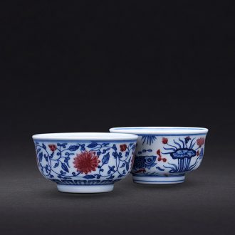 JingJun colored enamel cup of jingdezhen ceramic masters cup single cup your kiln kung fu tea set hand-painted zodiac personal cup