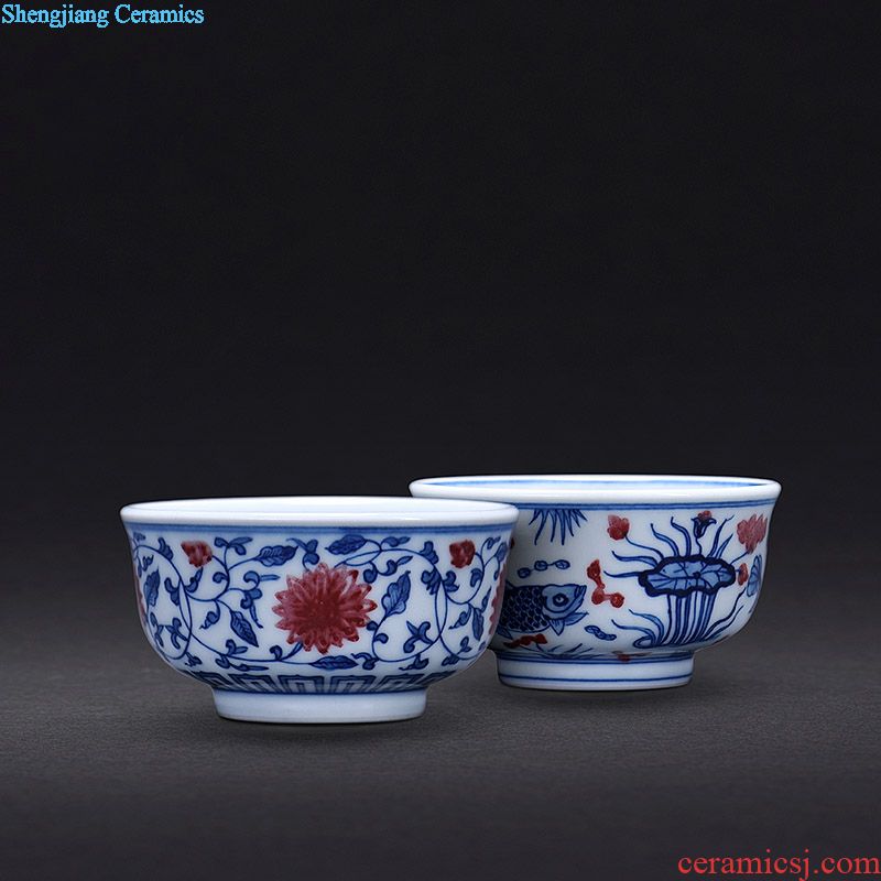 JingJun colored enamel cup of jingdezhen ceramic masters cup single cup your kiln kung fu tea set hand-painted zodiac personal cup