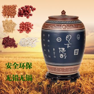 Jingdezhen ceramic jars 20 jins 30 jins of 50 kg protoplasmic seal carving bottle wine jar jar it cans