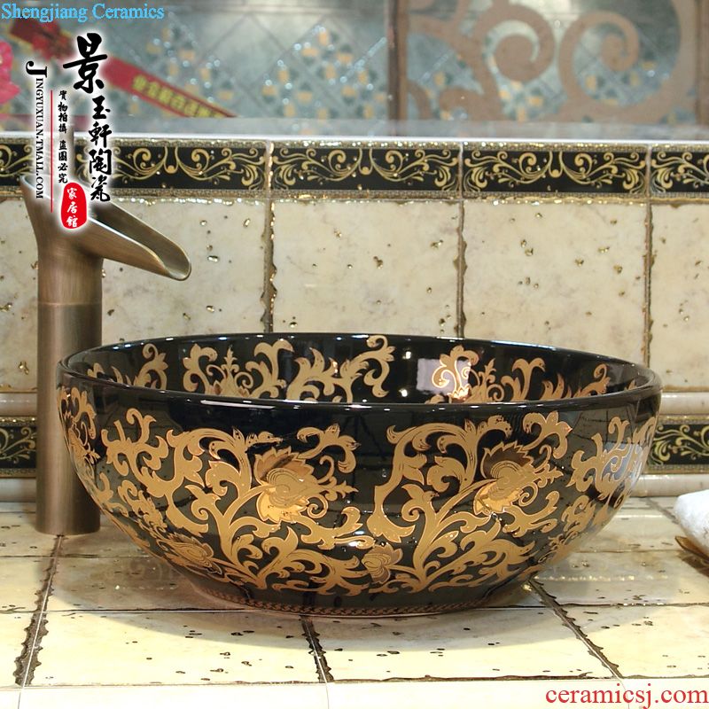 Jingdezhen blue and white rhyme ceramic art basin kiln jump cut on the basin that wash a face basin sinks lavabo xiancai basins