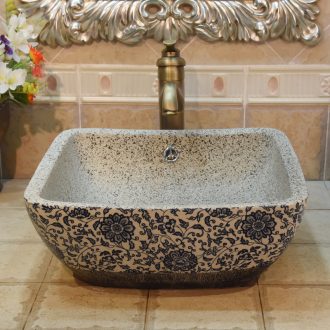 Jingdezhen ceramic lavatory basin basin art on elliptic variable blue glaze jump cut basin sink