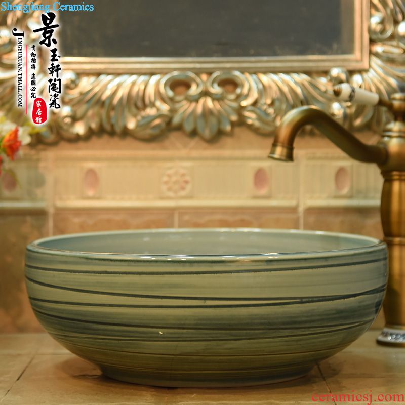 Jingdezhen JingYuXuan ceramic wash basin stage basin sink art basin basin basin green cherry blossoms