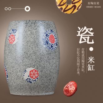 Jingdezhen ceramic barrel ricer box m altar seal pot 50 kg moisture insect-resistant flour cylinder tank 25 l storage tank