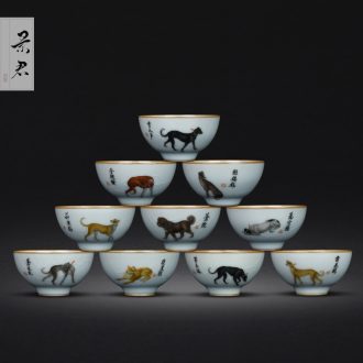 Jingdezhen porcelain enamel colour of flowers and birds all hand sample tea cup kung fu tea cup ceramic cup personal Lord