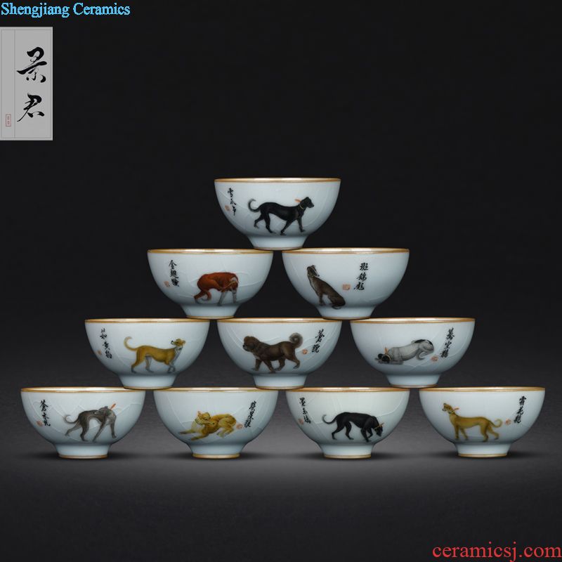 Jingdezhen porcelain enamel colour of flowers and birds all hand sample tea cup kung fu tea cup ceramic cup personal Lord