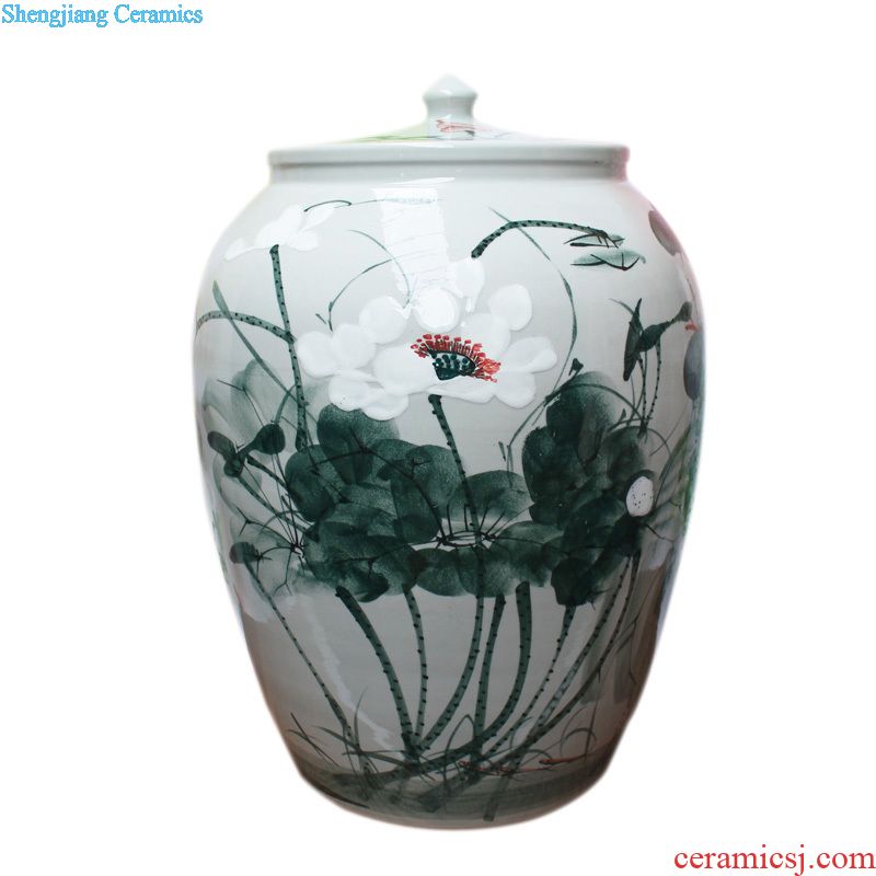 Jingdezhen barrel ricer box ceramic storage tank storage cylinder with a lid gulp insect-resistant moistureproof grain flour cylinder cylinder