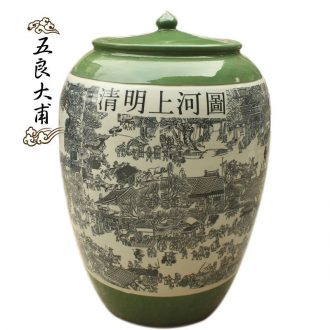 Archaize jars aged 50 kg big empty wine bottles of jingdezhen ceramic liquor it household sealing ceramic jar