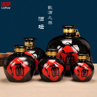 Jingdezhen ceramic pot 1 catty sealed bottle liquor storing wine collection bottle it bubble restaurant with a gift hip flask