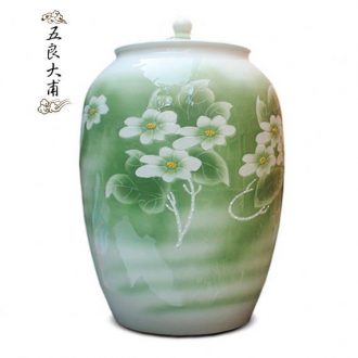 Blue and white porcelain of jingdezhen ceramics collection manual medicine bottle wine bottle bubble 30 kg jar hand-painted phoenix