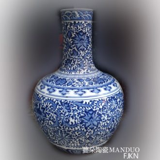 Jingdezhen in 80-90 cm high hand-painted scenery olive ceramic bottle enterprises of large ceramic vase vase curve