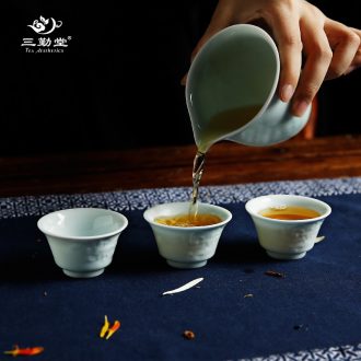 Three frequently hall kung fu tea kettle coarse pottery teapot jingdezhen ceramic tea set the Japanese side pot lasts a tea