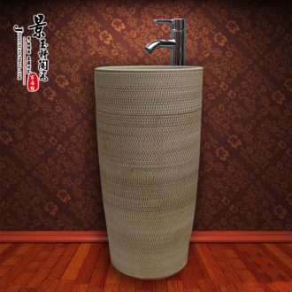 JingYuXuan ceramic garden art basin sanitary ware sanitary hand painted lotus trumpet 35 cm lavatory basin
