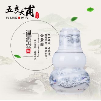 20 jins bubble wine blue and white porcelain ceramic jars brewed wine it hip bubble bottle wine jars with the dragon's head