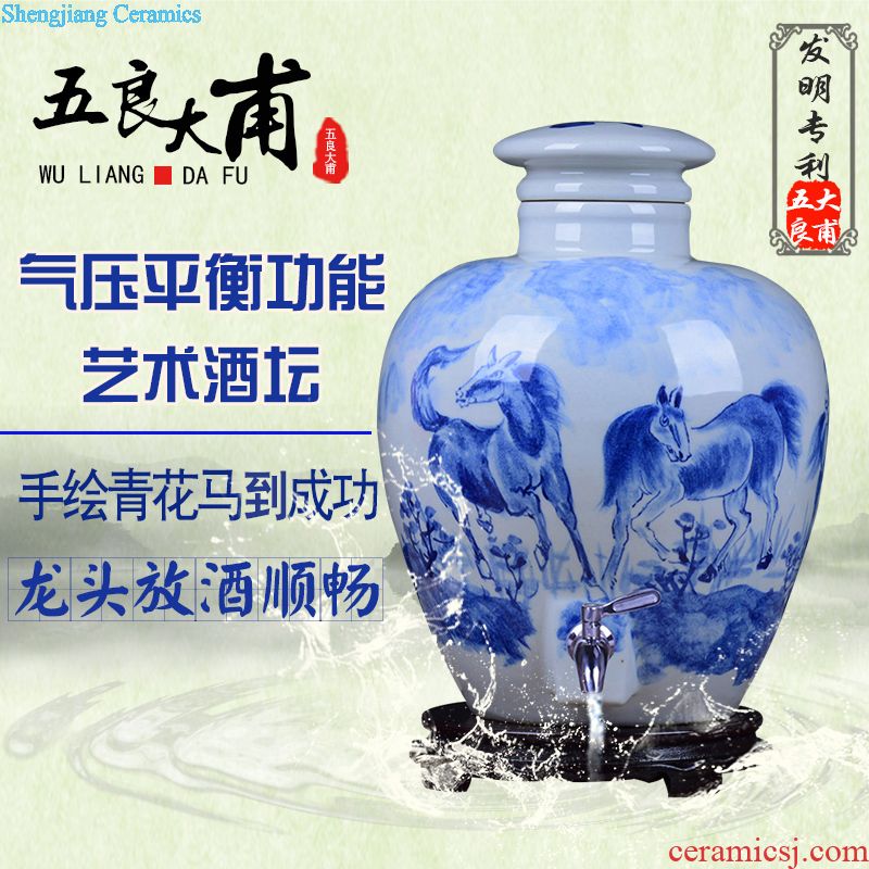 Hollow out bottle 1 catty jingdezhen ceramic bottle double collection liquor bottle empty wine bottle wine gift box