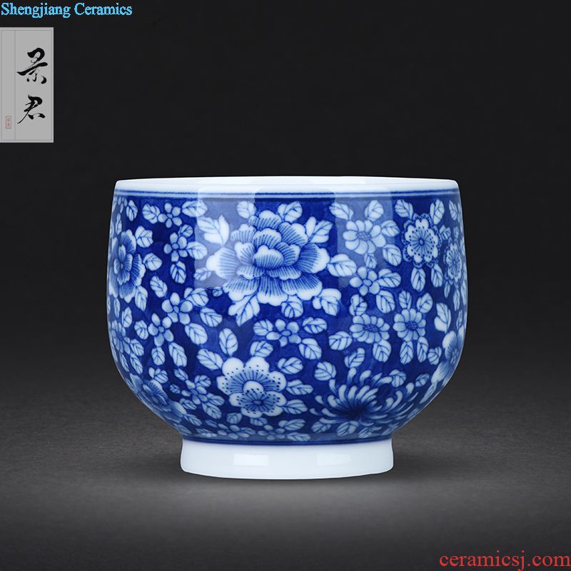 JingJun Jingdezhen ceramics Hand painted colored enamel design all hand sample tea cup Tea master cup