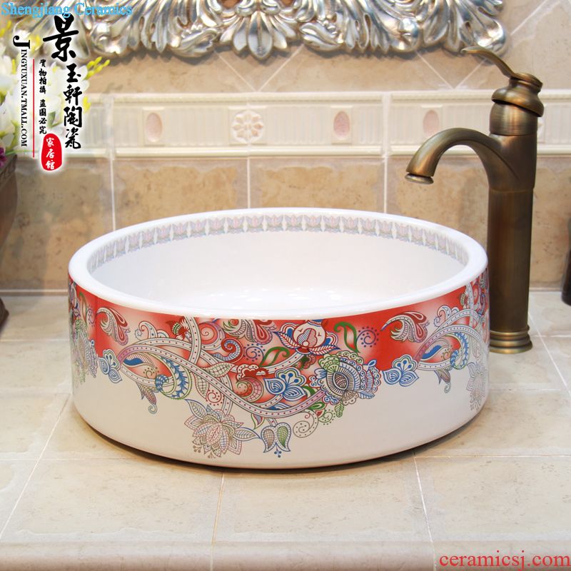 JingYuXuan jingdezhen ceramic lavatory basin art basin sink the stage basin Jin Zhongquan threads