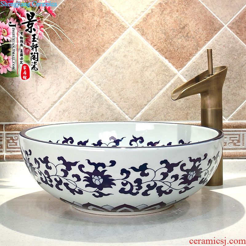 Jingdezhen ceramic lavatory basin stage art basin sink frosted grey color glaze kiln