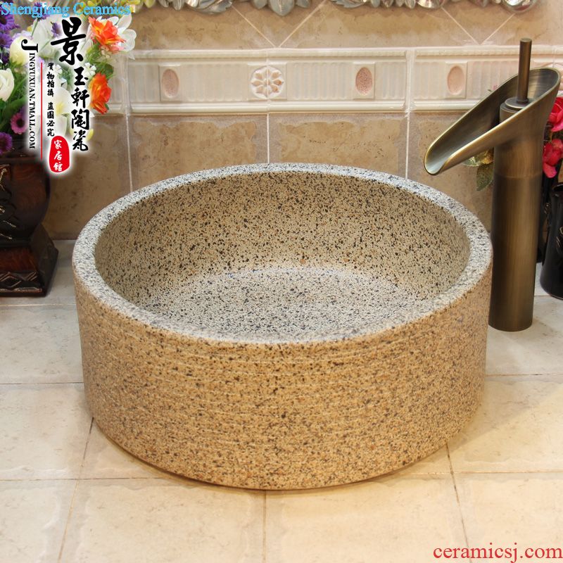 Jingdezhen ceramic lavatory basin basin art on the sink basin birdbath cream-colored frosted butterfly