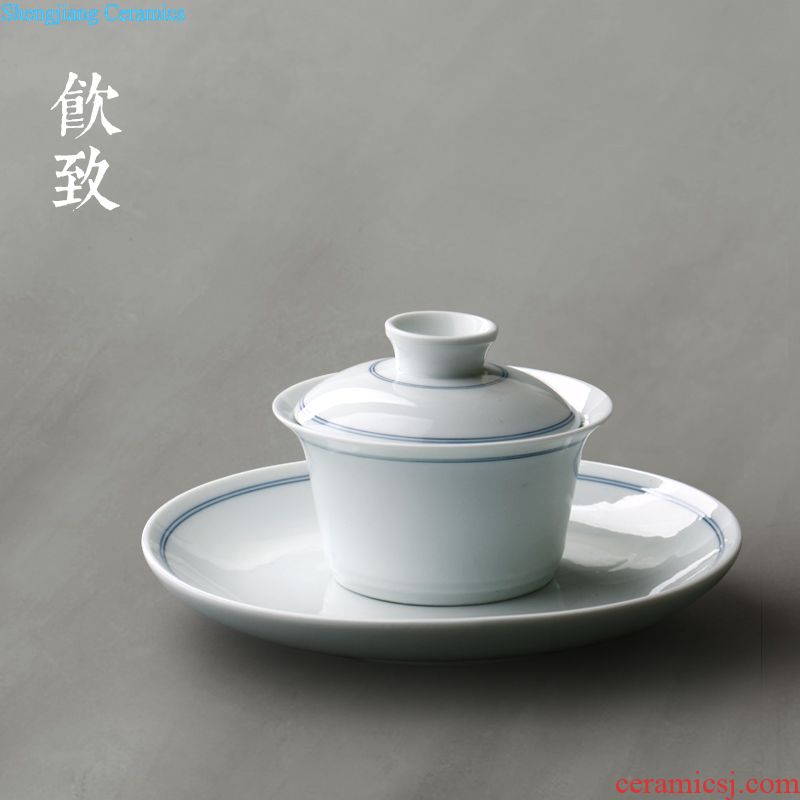 Drink to dehua white porcelain hand-painted kung fu tea cups large glass ceramics masters cup tea cup bowl tea sets